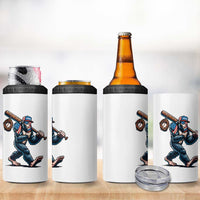 Funny Bigfoot Baseball 4 in 1 Can Cooler Tumbler Sasquatch American Flag Ice Cream