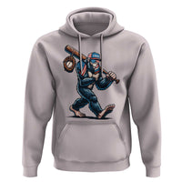Funny Bigfoot Baseball Hoodie Sasquatch American Flag Ice Cream - Wonder Print Shop