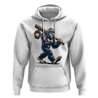 Funny Bigfoot Baseball Hoodie Sasquatch American Flag Ice Cream - Wonder Print Shop