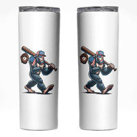Funny Bigfoot Baseball Skinny Tumbler Sasquatch American Flag Ice Cream