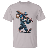Funny Bigfoot Baseball T Shirt Sasquatch American Flag Ice Cream - Wonder Print Shop