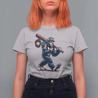 Funny Bigfoot Baseball T Shirt For Women Sasquatch American Flag Ice Cream - Wonder Print Shop