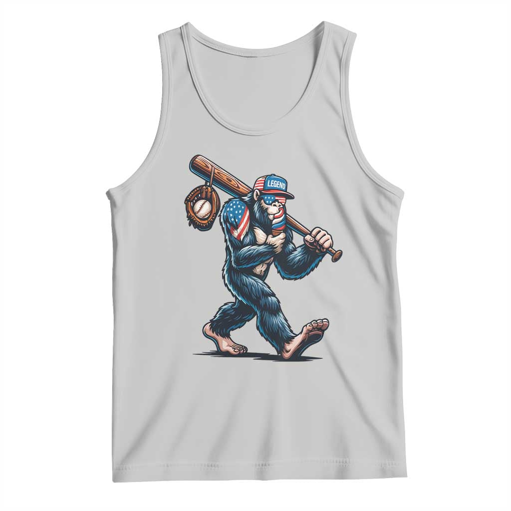 Funny Bigfoot Baseball Tank Top Sasquatch American Flag Ice Cream - Wonder Print Shop