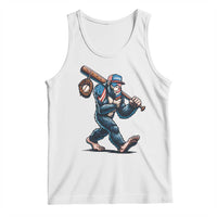 Funny Bigfoot Baseball Tank Top Sasquatch American Flag Ice Cream - Wonder Print Shop