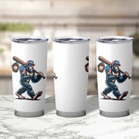 Funny Bigfoot Baseball Tumbler Cup Sasquatch American Flag Ice Cream