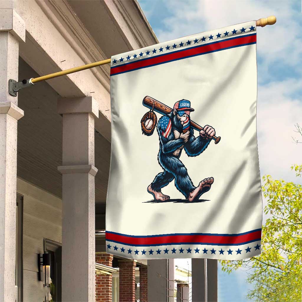 Funny Bigfoot Baseball Garden Flag Sasquatch American Flag Ice Cream