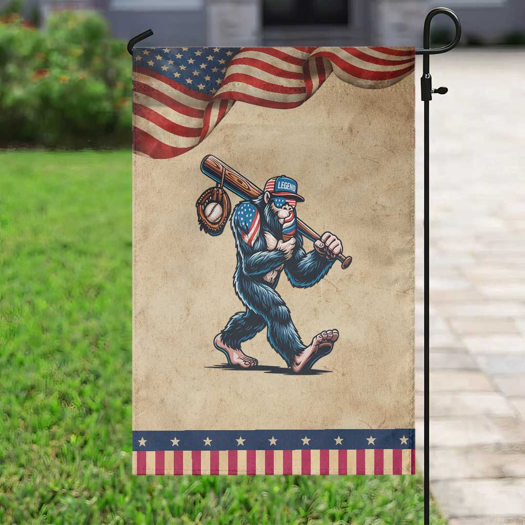 Funny Bigfoot Baseball Garden Flag Sasquatch American Flag Ice Cream