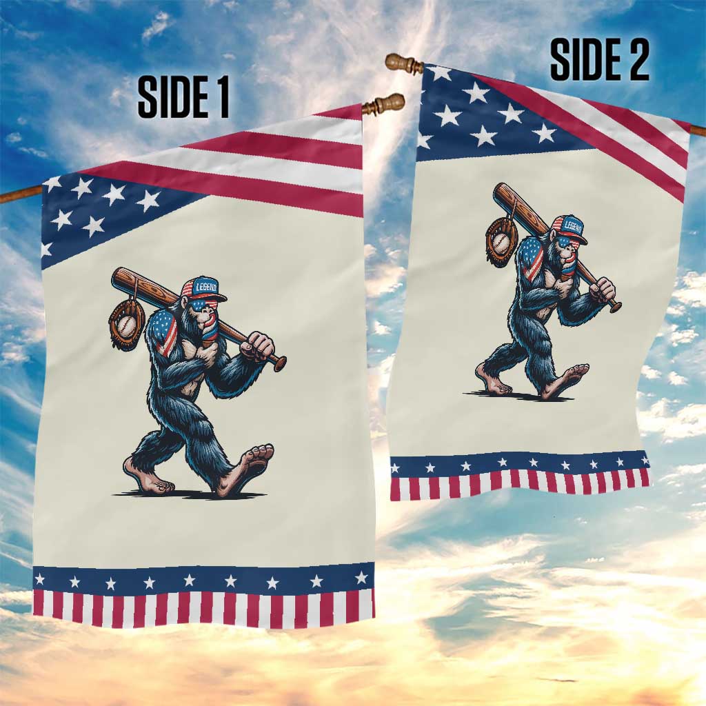 Funny Bigfoot Baseball Garden Flag Sasquatch American Flag Ice Cream