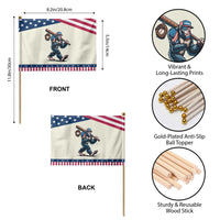 Funny Bigfoot Baseball 4th of July Patriotic Handheld Flag Sasquatch American Flag Ice Cream