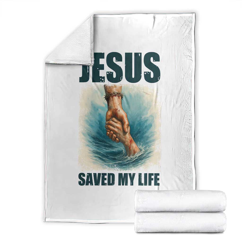 Jesus Saved My Life Throw Blanket Christian Bible Verse - Wonder Print Shop