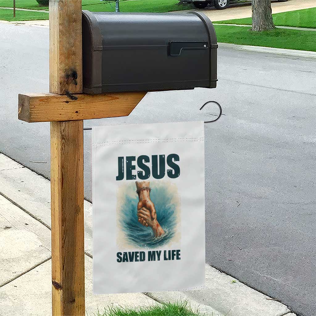 Jesus Saved My Life Garden Flag Christian Bible Verse - Wonder Print Shop