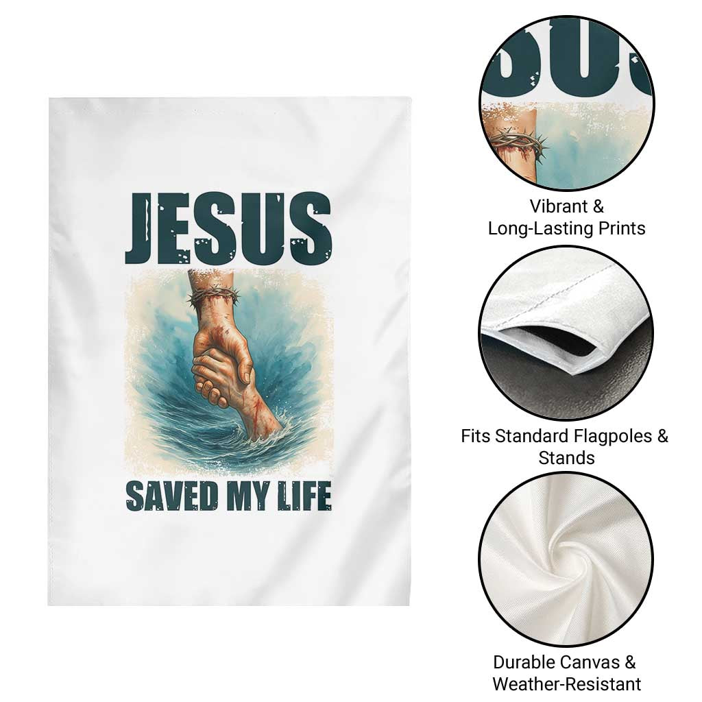 Jesus Saved My Life Garden Flag Christian Bible Verse - Wonder Print Shop