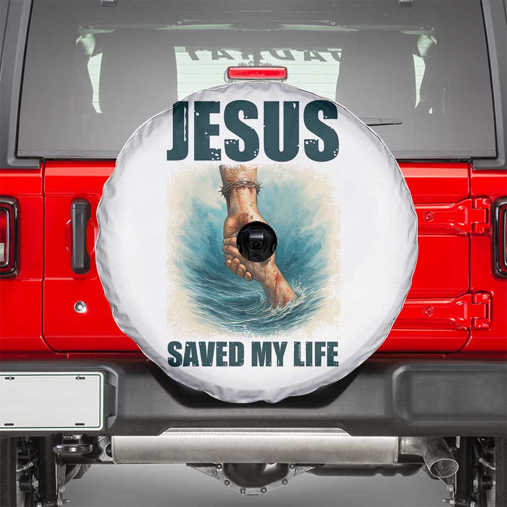 Jesus Saved My Life Spare Tire Cover Christian Bible Verse - Wonder Print Shop