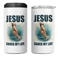 Jesus Saved My Life 4 in 1 Can Cooler Tumbler Christian Bible Verse - Wonder Print Shop