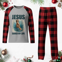 Jesus Saved My Life Plaid Pajama Set Christian Bible Verse - Wonder Print Shop