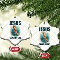 Jesus Saved My Life Ceramic Ornament Christian Bible Verse - Wonder Print Shop