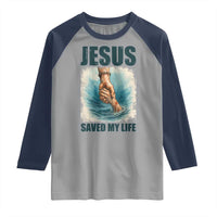 Jesus Saved My Life Raglan Shirt Christian Bible Verse - Wonder Print Shop