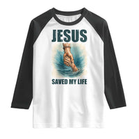 Jesus Saved My Life Raglan Shirt Christian Bible Verse - Wonder Print Shop