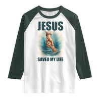 Jesus Saved My Life Raglan Shirt Christian Bible Verse - Wonder Print Shop