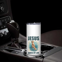 Jesus Saved My Life Skinny Tumbler Christian Bible Verse - Wonder Print Shop