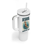 Jesus Saved My Life Tumbler With Handle Christian Bible Verse - Wonder Print Shop