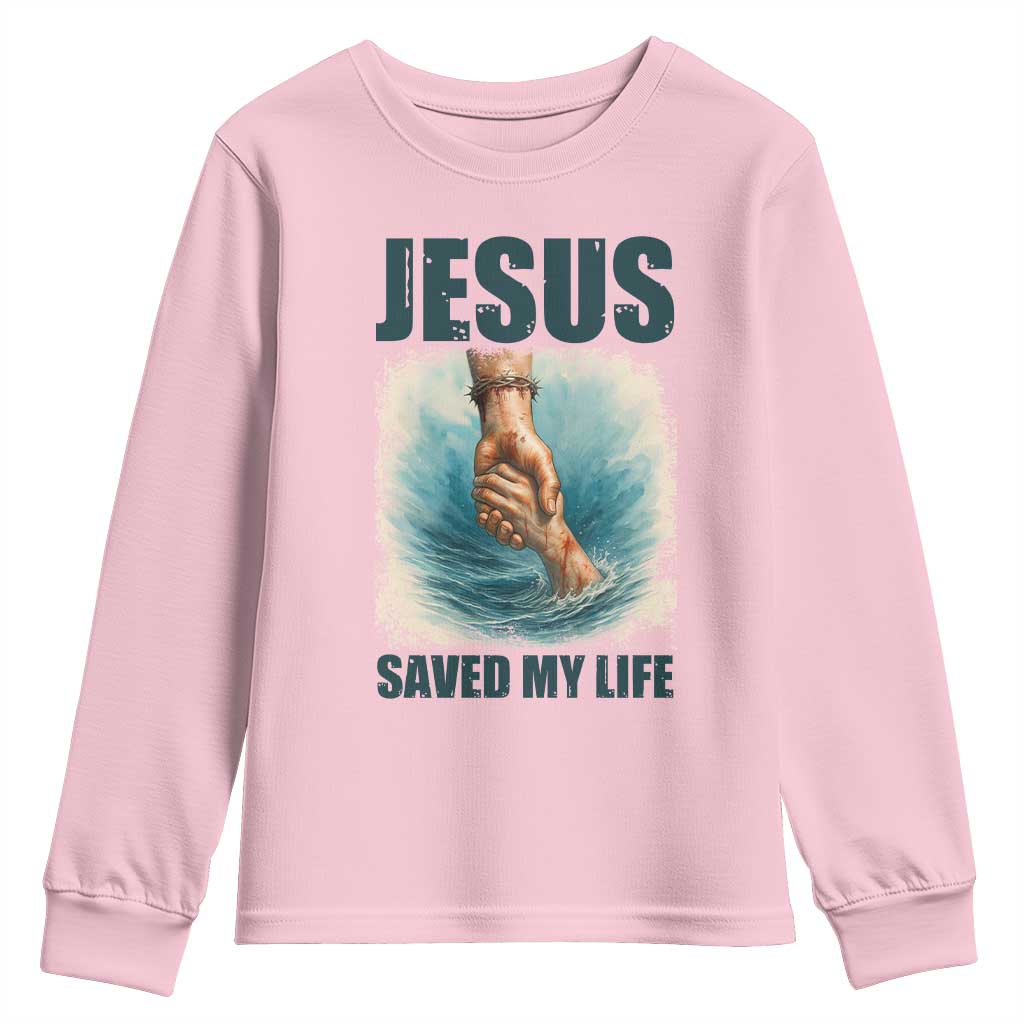 Jesus Saved My Life Youth Sweatshirt Christian Bible Verse - Wonder Print Shop