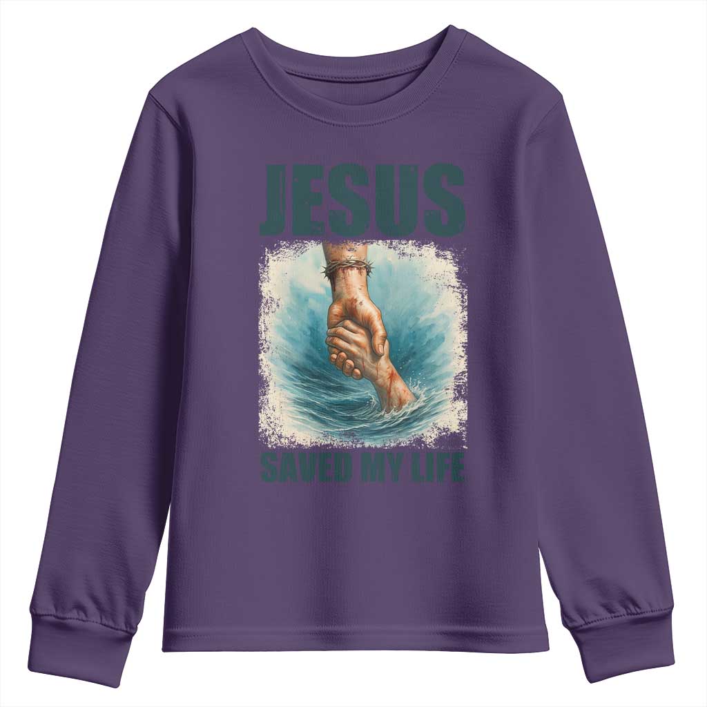 Jesus Saved My Life Youth Sweatshirt Christian Bible Verse - Wonder Print Shop