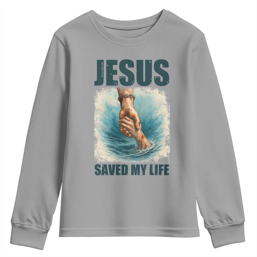 Jesus Saved My Life Youth Sweatshirt Christian Bible Verse - Wonder Print Shop