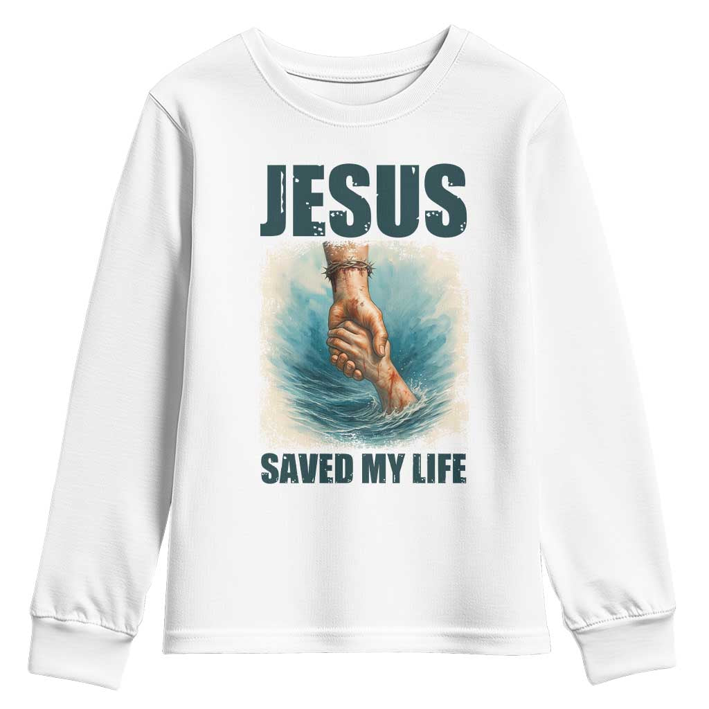 Jesus Saved My Life Youth Sweatshirt Christian Bible Verse - Wonder Print Shop