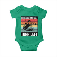 Hit Hard Run Fast Turn Left Baby Onesie Funny Jesus Baseball Player - Wonder Print Shop