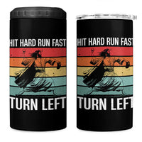 Hit Hard Run Fast Turn Left 4 in 1 Can Cooler Tumbler Funny Jesus Baseball Player