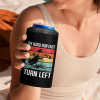 Hit Hard Run Fast Turn Left 4 in 1 Can Cooler Tumbler Funny Jesus Baseball Player