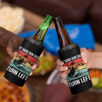 Hit Hard Run Fast Turn Left 4 in 1 Can Cooler Tumbler Funny Jesus Baseball Player