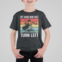 Hit Hard Run Fast Turn Left T Shirt For Kid Funny Jesus Baseball Player - Wonder Print Shop