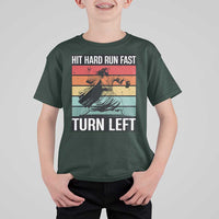 Hit Hard Run Fast Turn Left T Shirt For Kid Funny Jesus Baseball Player - Wonder Print Shop