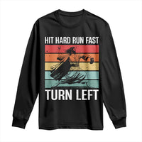 Hit Hard Run Fast Turn Left Long Sleeve Shirt Funny Jesus Baseball Player - Wonder Print Shop