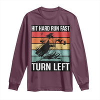 Hit Hard Run Fast Turn Left Long Sleeve Shirt Funny Jesus Baseball Player - Wonder Print Shop