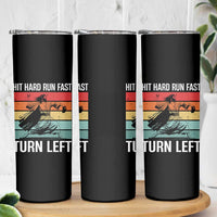 Hit Hard Run Fast Turn Left Skinny Tumbler Funny Jesus Baseball Player