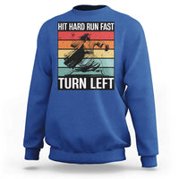 Hit Hard Run Fast Turn Left Sweatshirt Funny Jesus Baseball Player - Wonder Print Shop