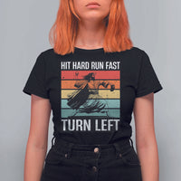 Hit Hard Run Fast Turn Left T Shirt For Women Funny Jesus Baseball Player - Wonder Print Shop