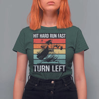 Hit Hard Run Fast Turn Left T Shirt For Women Funny Jesus Baseball Player - Wonder Print Shop