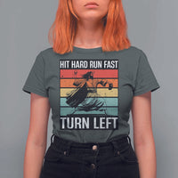 Hit Hard Run Fast Turn Left T Shirt For Women Funny Jesus Baseball Player - Wonder Print Shop