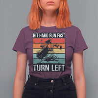 Hit Hard Run Fast Turn Left T Shirt For Women Funny Jesus Baseball Player - Wonder Print Shop