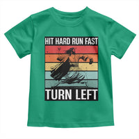 Hit Hard Run Fast Turn Left Toddler T Shirt Funny Jesus Baseball Player - Wonder Print Shop