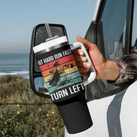 Hit Hard Run Fast Turn Left Tumbler With Handle Funny Jesus Baseball Player