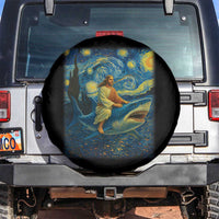 Jesus Shark Stary Night Spare Tire Cover Artist Van Gogh Christian - Wonder Print Shop