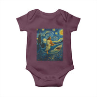 Jesus Shark Stary Night Baby Onesie Artist Van Gogh Christian - Wonder Print Shop