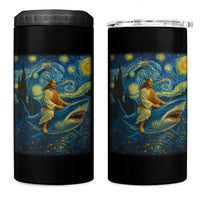 Jesus Shark Stary Night 4 in 1 Can Cooler Tumbler Artist Van Gogh Christian