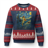Jesus Shark Stary Night Ugly Christmas Sweater Artist Van Gogh Christian - Wonder Print Shop