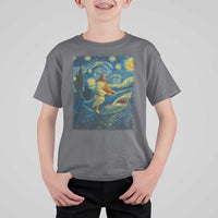 Jesus Shark Stary Night T Shirt For Kid Artist Van Gogh Christian - Wonder Print Shop